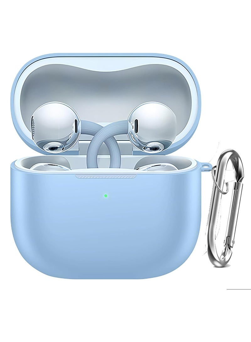 Adando for Huawei FreeClip 2 Case, Soft Silicone Protective Case for Women Men, Huawei FreeClip 2 Cases Cover Accessories with Keychain (Sky Blue) - Image 1